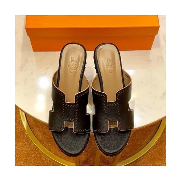 Hermes 2019 Ladies Oasis Leather Wedge Slipper - 에… - 1