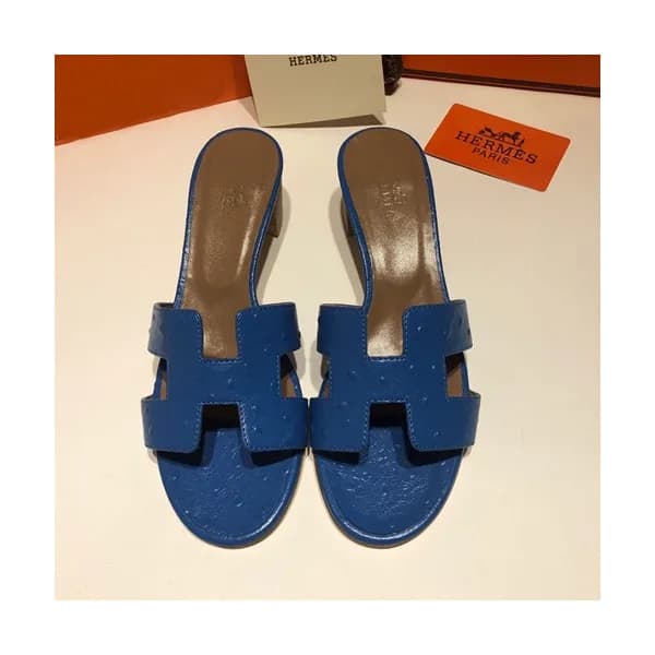 Hermes 2019 Ladies Oasis Leather Middle Heel Slipp… - 1