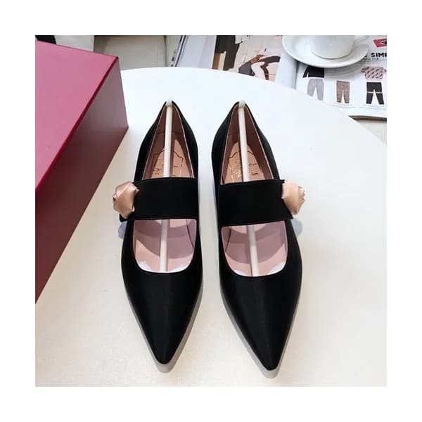 Roger Vivier 2019 Ladies Silk&Leather Flat Shoes -… - 1