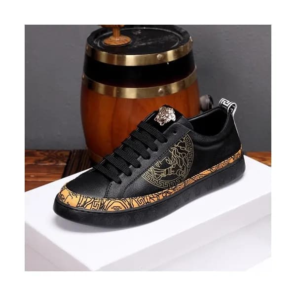 Versace 2019 Mens Leather Sneakers - 베르사체 2019 남성용… - 1