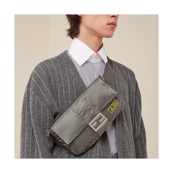 Fendi 2019 Baguette Nylon Hip Sack / Tote Shoulder… - 1
