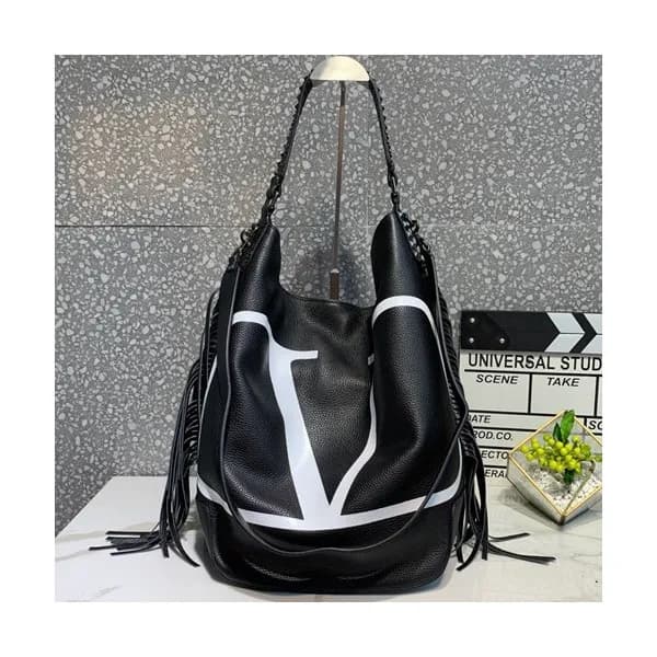 Valentino 2019 Leather Tote Shoudler Shopper Bag,4… - 1