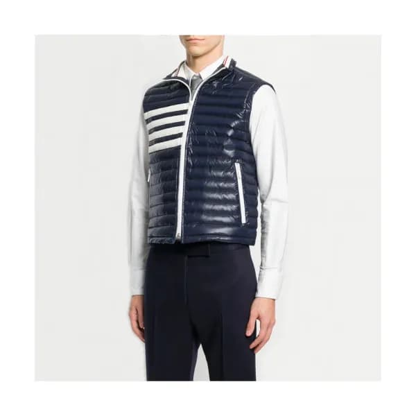 Thom Browne 2019 Mens Patch Logo Down Pedding Vest… - 1