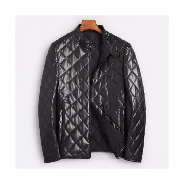 Louis vuitton 2019 Mens Logo Leather Down Jacket -… - 1