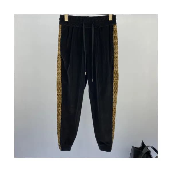 Fendi 2019 Mens Casual Initial Logo Velvet Trainin… - 1
