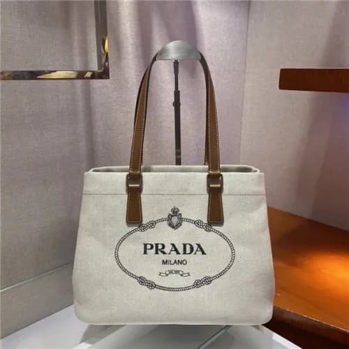[프라다] Prada 2020 Women's Denim Tote Shopper Ba… - 1
