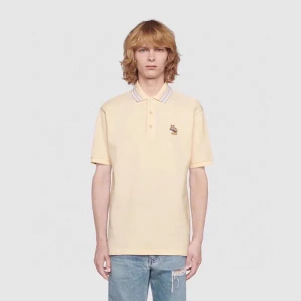 구찌 남성 폴로 아이보리 반팔티 - Gucci Mens Ivory Short Sleeved… - 1