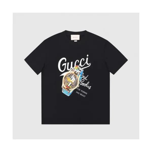 Gucci Mm/Wm Logo Short Sleeved Tshirts Black - 구찌… - 1