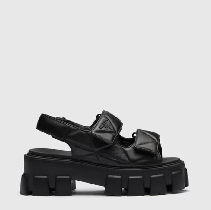 프라다 여성 모놀리스 패딩 가죽 샌들 - Prada Womens Monolith Sandl… - 1