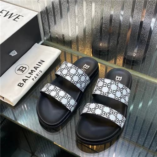 Balmain 2021 Men's Leather Slipper,BALMS0041 -… - 1