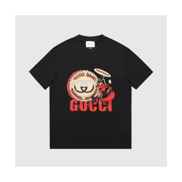 Gucci Mm/Wm Logo Short Sleeved Tshirts Black - 구찌… - 1