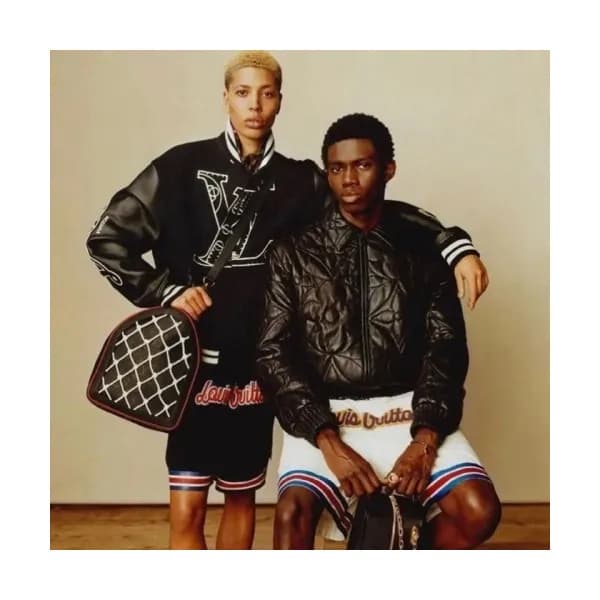 Louis vuitton Mens Logo Leather Jackets Black - 루… - 1