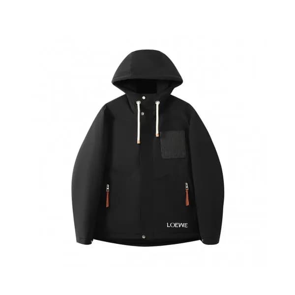 Loewe Mens Logo Casual Duck-down Jackets Black - … - 1