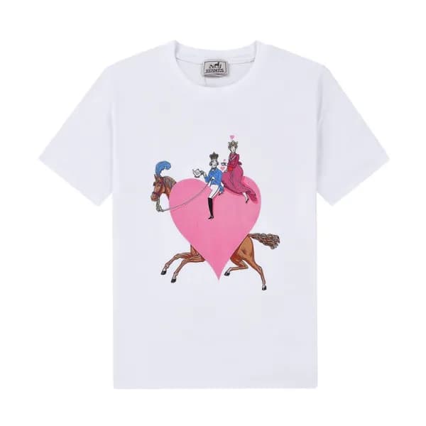 에르메스 남/녀 크루넥 반팔티 - Hermes Unisex Round Tshirt - he… - 1