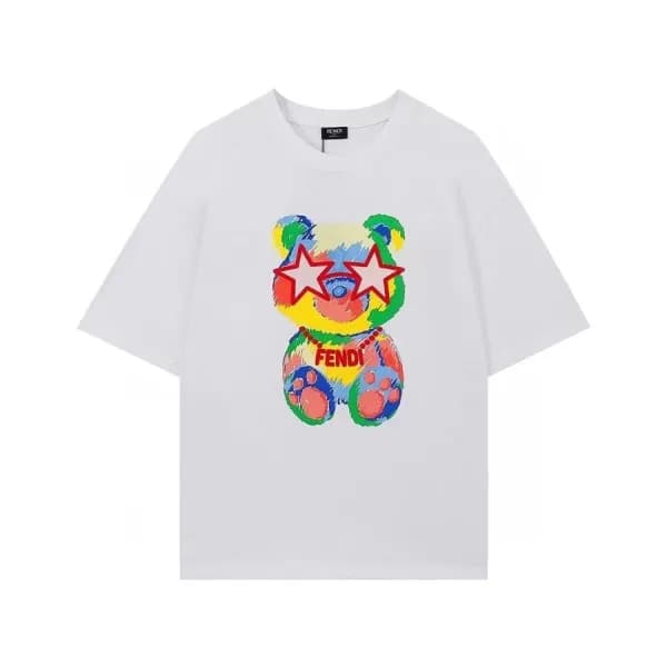 펜디 남성 크루넥 화이트 반팔티 - Mens White Tshirts - fen01146x - 1