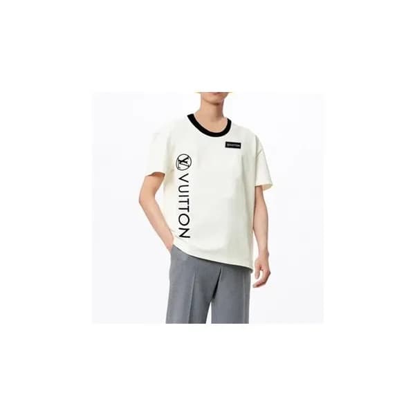 루이비통 남성 크루넥 화이트 반팔티 - Mens White Tshirts - lou0405… - 1