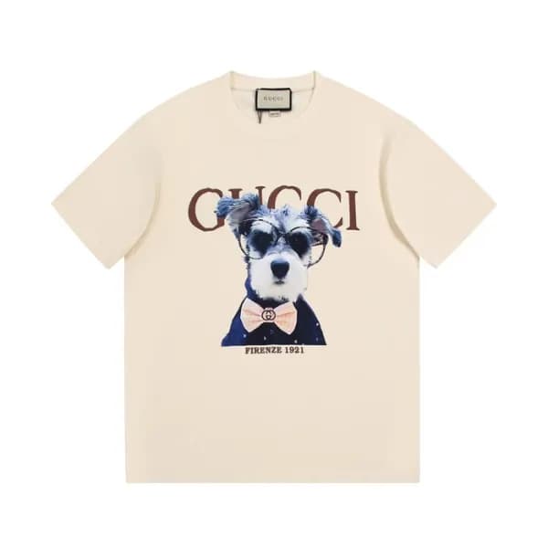 구찌 남성 아이보리 크루넥 반팔티 - Mens Ivory Tshirts - guc04862… - 1