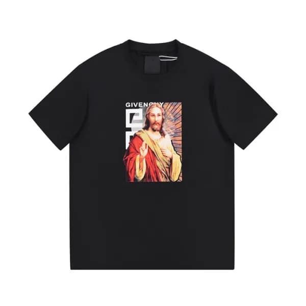 지방시 남성 크루넥 블랙 반팔티 - Mens Black Tshirts - giv0712x - 1