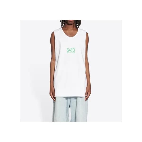 발렌시아가 남성 크루넥 화이트 반팔티 - Mens White Tshirts - bal015… - 1