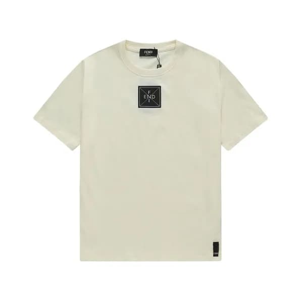 펜디 남성 아이보리 크루넥 반팔티 - Mens Ivory Tshirts - fen01241… - 1