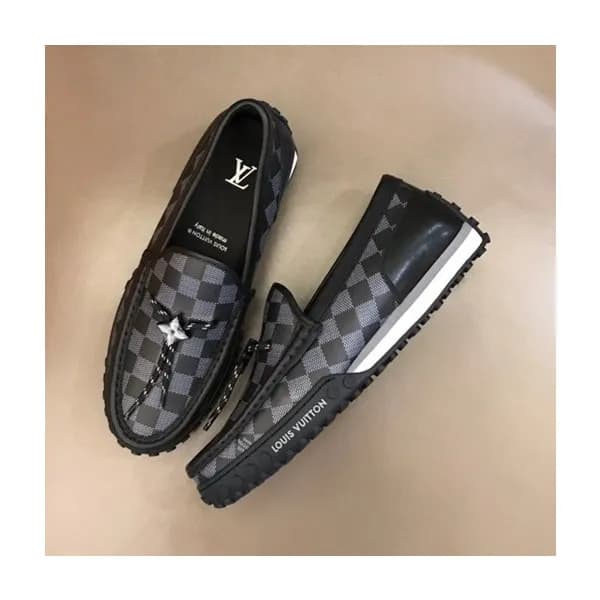 루이비통 남성 모노그램 블랙 로퍼 - Mens Black Loafer - lou05099x - 1
