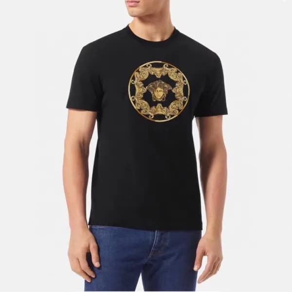 베르사체 남성 블랙 크루넥 반팔티 - Mens Black Tshirts - ver0920x - 1