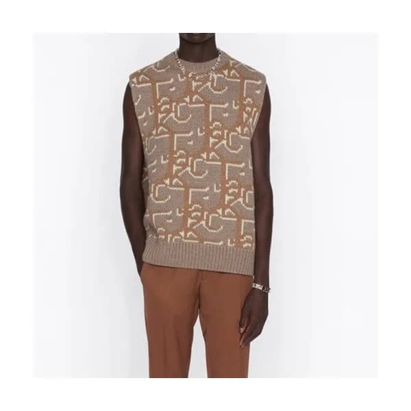 디올 남/녀 오블리크 카멜 베스트 - Unisex Camel Vest - dio02030x - 1