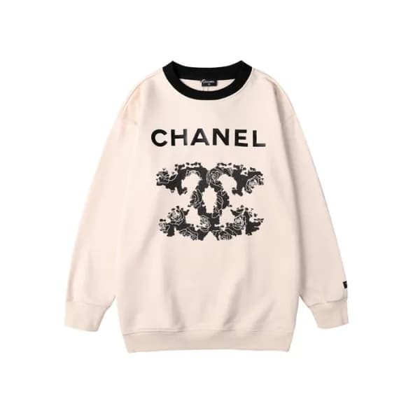 샤넬 남/녀 캐쥬얼 아이보리 맨투맨 - Unisex Ivory Tshirts - cnl09… - 1