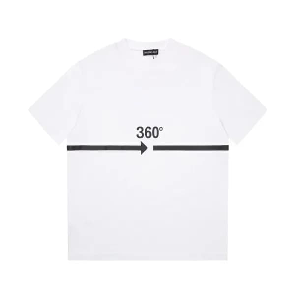 발렌시아가 남성 크루넥 화이트 반팔티 - Balenciaga Mens White Short… - 1