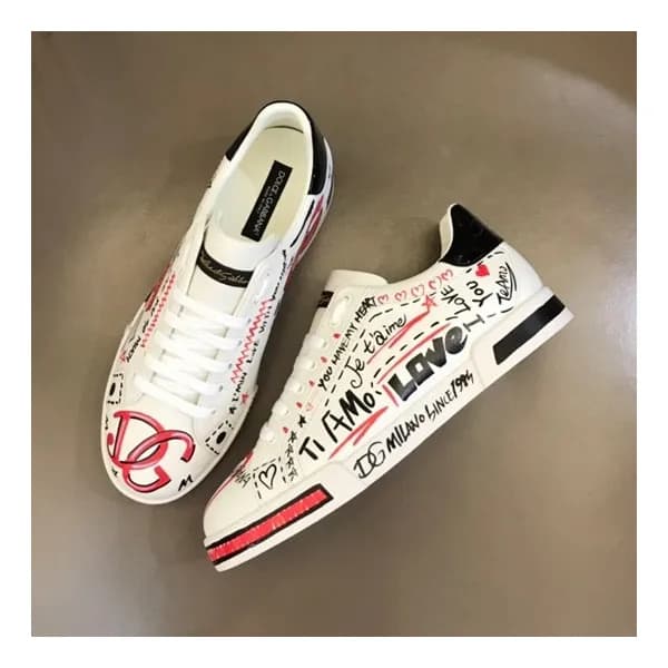 돌체앤가바나 남성 화이트 스니커즈 - Dolc& Gabbana Mens White Snea… - 1