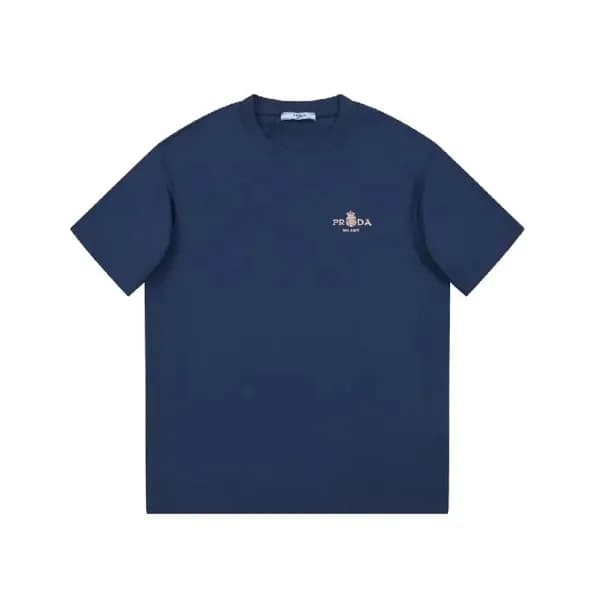 프라다 남성 블루 크루넥 반팔티 - Prada Mens Blue Short sleeved … - 1