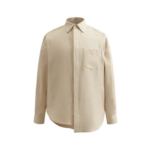 로에베 남자 클래식 베이지 셔츠 - Loewe Mens Beige Shirts - loe7… - 1