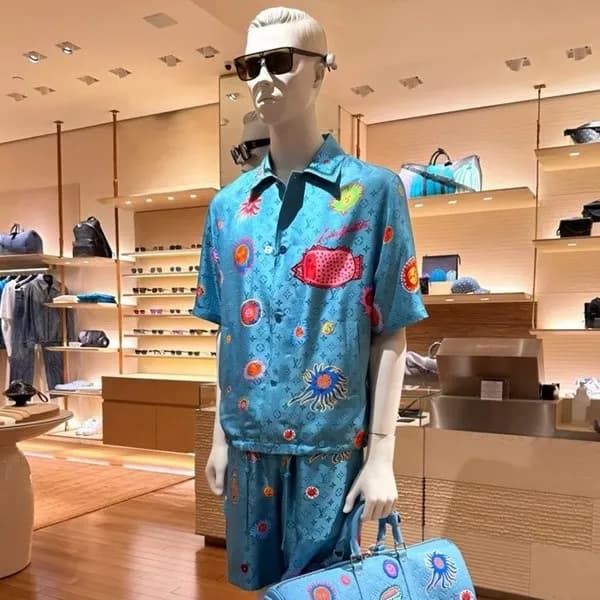 루이비통 남성 블루 반바지 - Louis vuitton Mens Blue Half-pant… - 1