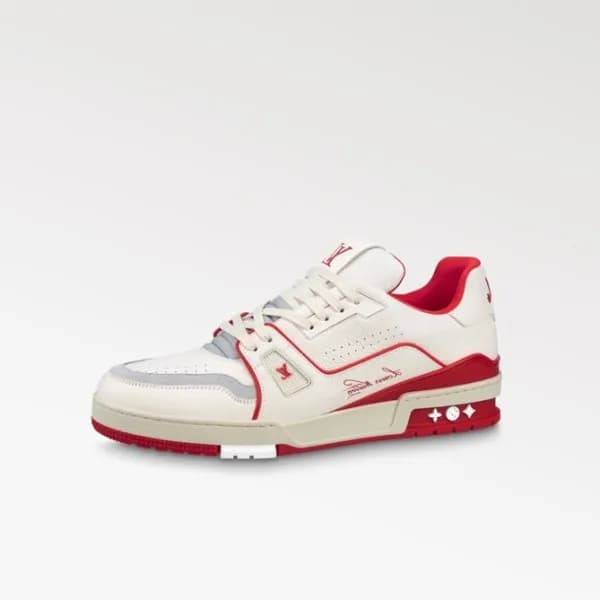 루이비통 남성 레드 스니커즈 - Louis vuitton Mens Red Sneakers … - 1