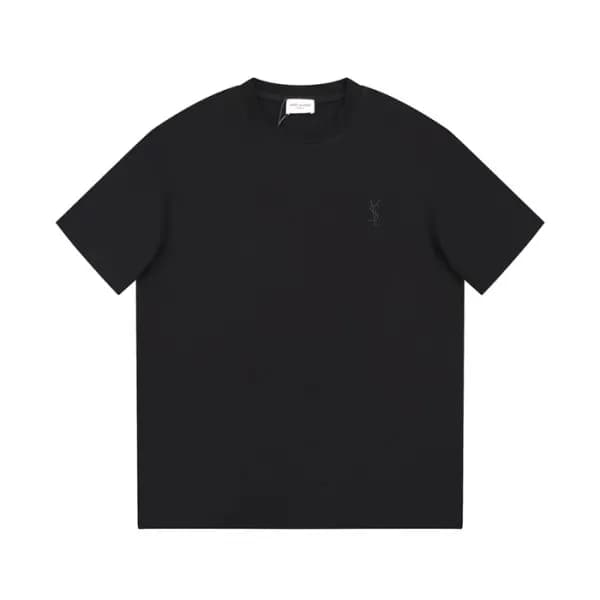 입생로랑 남성 블랙 크루넥 반팔티 - Saint laurent Mens Black Shor… - 1