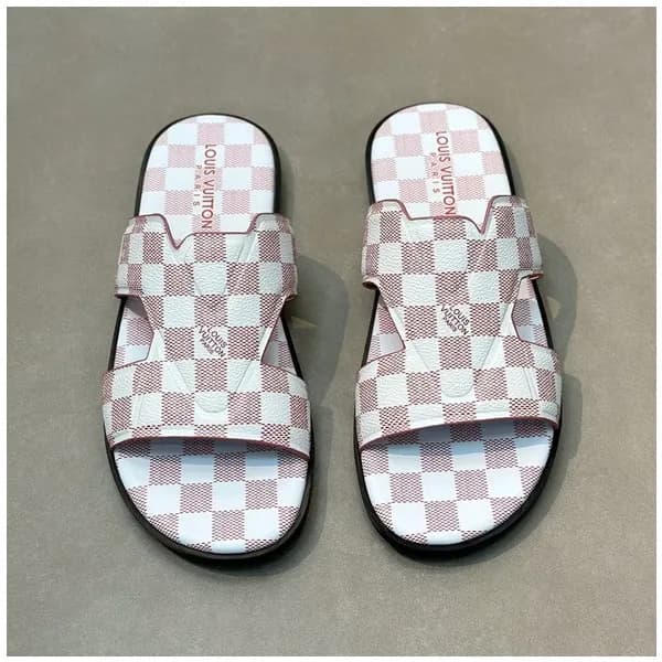 루이비통 남성 버건디 슬리퍼 - Louis vuitton Mens Burgundy Slip… - 1