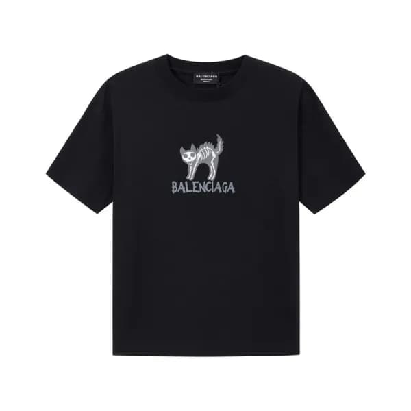 발렌시아가 남성 블랙 크루넥 반팔티 - Balenciaga Mens Black Short … - 1