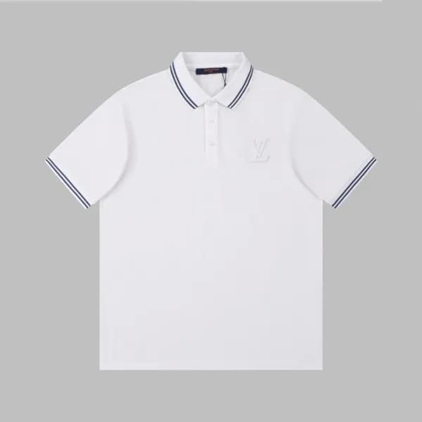 루이비통 남성 화이트 폴로 반팔티 - Louis vuitton Mens White Shor… - 1