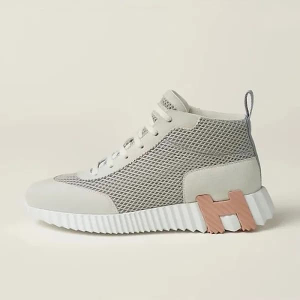 에르메스 남/녀 그레이 하이탑 스니커즈 - Hermes Unisex Gray Sneaker… - 1