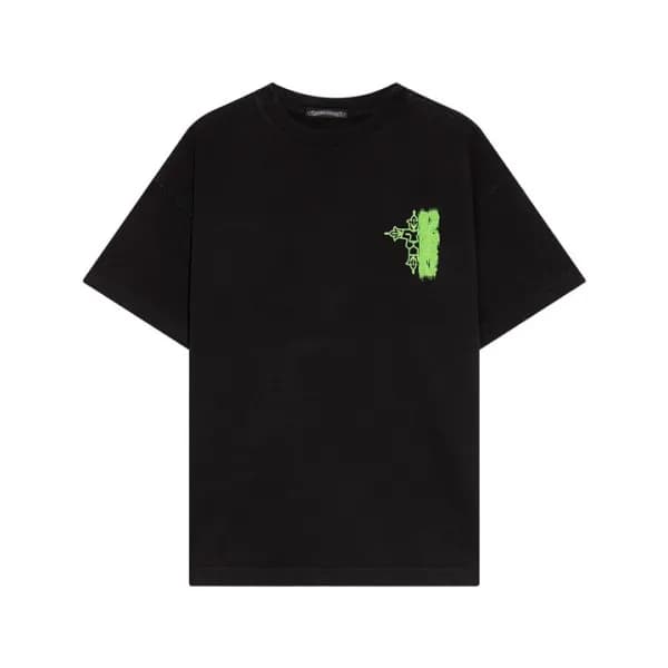 크롬하츠 남성 블랙 크루넥 반팔티 - Chrom Hearts Mens Black Short… - 1