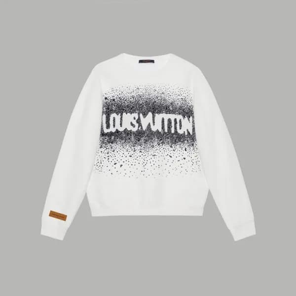 루이비통 남/녀 화이트 맨투맨 - Louis vuitton Unisex White Tshi… - 1