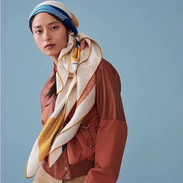 에르메스 여성 캐시 베이지 스카프 - Hermes Womens Beige Scarf - h… - 1