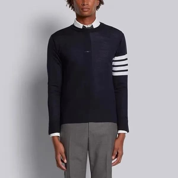 톰브라운 남성 네이비 니트 - Thom Browne Mens Navy Knits - th1… - 1