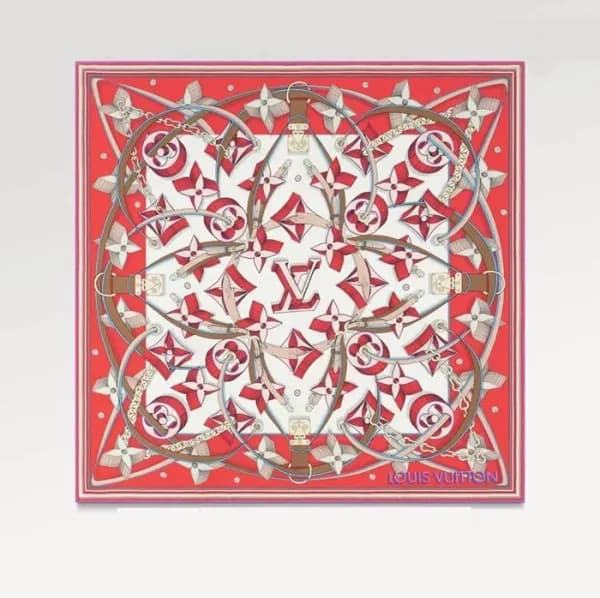 루이비통 여성 레드 스카프 - Louis vuitton Womens Red Scarf - … - 1