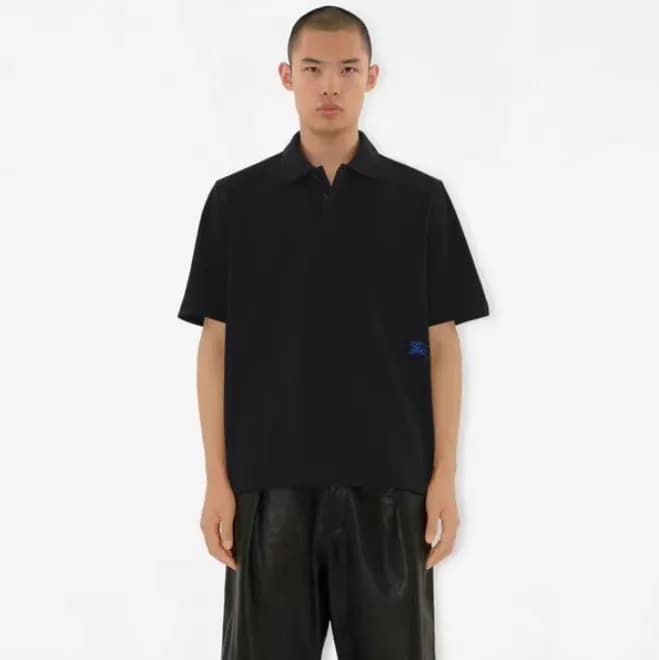 버버리 남성 블랙 폴로 반팔티 - Burberry Mens Black Tshirts - b… - 1