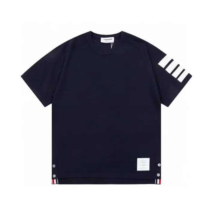 톰브라운 남성 네이비 반팔티 - Thom Browne Mens Navy Tshirts - … - 1