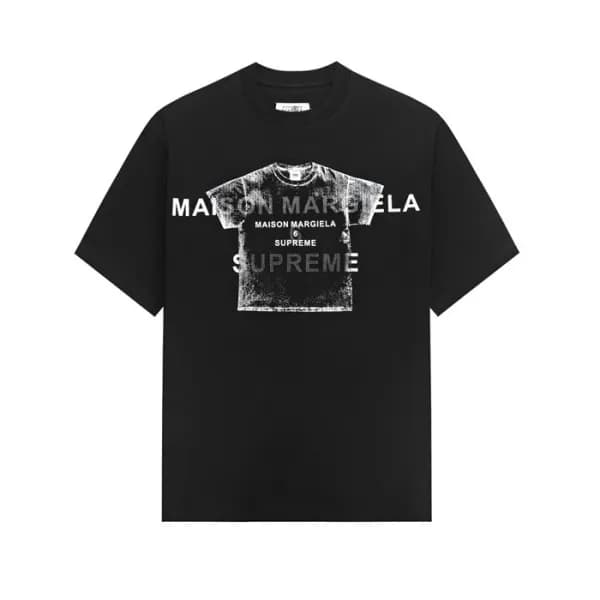 메종 마르지엘라 남/녀 블랙 반팔 티셔츠 - Maison Margiela Unisex Bl… - 1