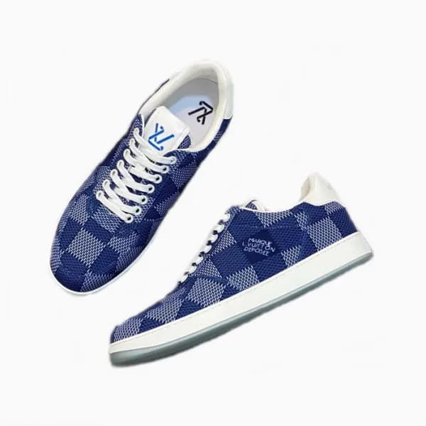 루이비통 남성 블루 스니커즈 - Louis vuitton Mens Blue Sneakers… - 1