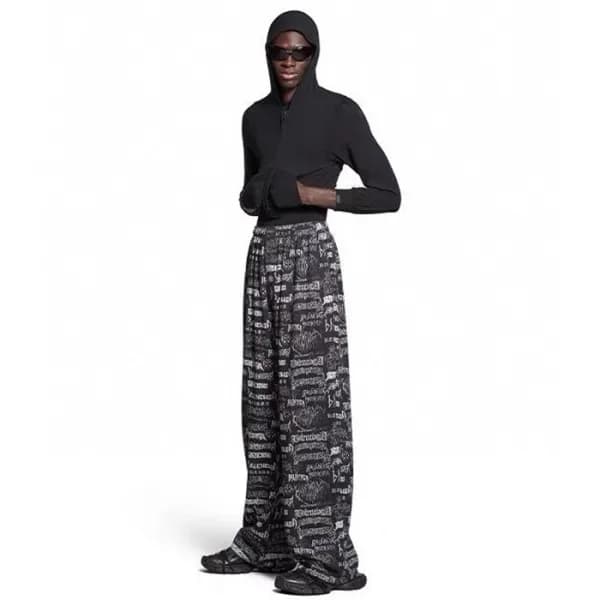 발렌시아가 남성 블랙 팬츠 - Balenciaga Mens Black Pants - bac… - 1