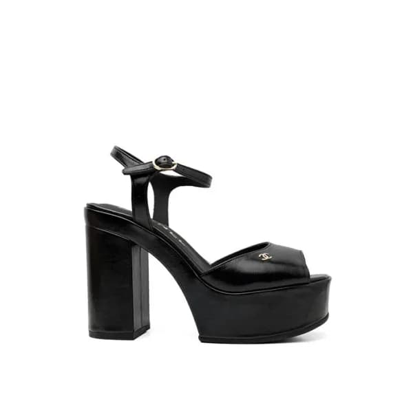 샤넬 여성 하이힐 슬링백 - Chanel Womens Black Slingback - ch… - 1